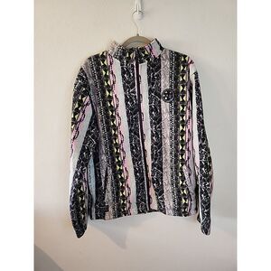 Maui & Sons Original Surf Co. Zip Up Fleece Jacket Beach Surfing Medium M Geo